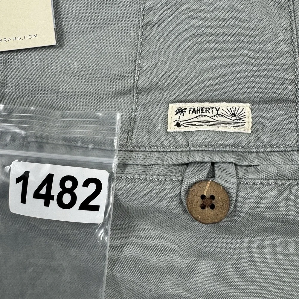 Faherty Island Life Short Fog Grey Organic Cotton Chino MBS2106 Mens 40 NWT